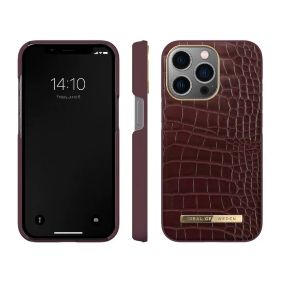 iDeal of Sweden Atelier AW21 Back Case priekš Apple iPhone 13 Pro - Scarlet Croco - mākslīgās ādas aizmugures apvalks ar iebūvētu metālisku plāksni / bampers-vāciņš iDeal of Sweden Atelier AW21 Back Case priekš Apple iPhone 13 Pro - Scarlet Croco - mākslīgās ādas aizmugures apvalks ar iebūvētu metālisku plāksni / bampers-vāciņš