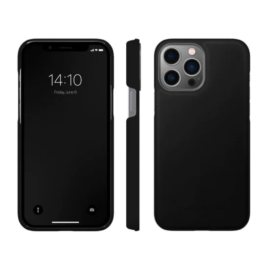 iDeal of Sweden Atelier AW21 Back Case priekš Apple iPhone 13 Pro - Intense Black - mākslīgās ādas aizmugures apvalks ar iebūvētu metālisku plāksni / bampers-vāciņš iDeal of Sweden Atelier AW21 Back Case priekš Apple iPhone 13 Pro - Intense Black - mākslīgās ādas aizmugures apvalks ar iebūvētu metālisku plāksni / bampers-vāciņš
