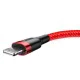 Baseus 1M Cafule 2.4A USB to Lightning cable - Sarkans / Melns - Apple iPhone / iPad lādēšanas un datu kabelis / vads Baseus 1M Cafule 2.4A USB to Lightning cable - Sarkans / Melns - Apple iPhone / iPad lādēšanas un datu kabelis / vads