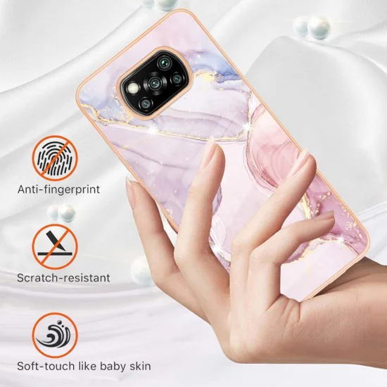 IMD Electroplating Marble Pattern TPU Phone Shell priekš Xiaomi Poco X3 NFC / X3 Pro - Rozā Zelts - silikona aizmugures apvalks / bampers-vāciņš IMD Electroplating Marble Pattern TPU Phone Shell priekš Xiaomi Poco X3 NFC / X3 Pro - Rozā Zelts - silikona aizmugures apvalks / bampers-vāciņš