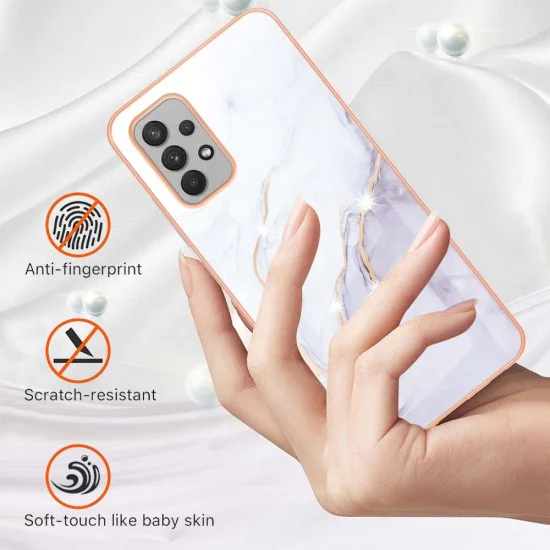 IMD Electroplating Marble Pattern TPU Phone Shell для Samsung Galaxy A52 A525 / A52 5G A526 / A52s 5G A528 - Белый - силиконовая накладка / бампер-крышка IMD Electroplating Marble Pattern TPU Phone Shell для Samsung Galaxy A52 A525 / A52 5G A526 / A52s 5G A528 - Белый - силиконовая накладка / бампер-крышка