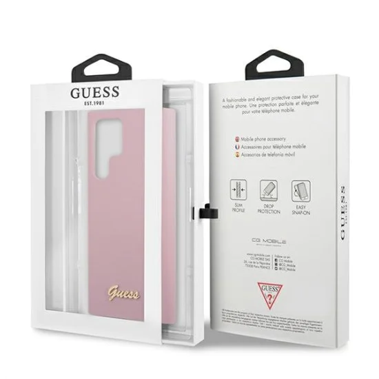 Guess Silicone Script Metal Logo Collection Back Case GUHCS22LLSLMGLA для Samsung Galaxy S22 Ultra 5G S908 - Розовый - силиконовый чехол-накладка / бампер-крышка Guess Silicone Script Metal Logo Collection Back Case GUHCS22LLSLMGLA для Samsung Galaxy S22 Ultra 5G S908 - Розовый - силиконовый чехол-накладка / бампер-крышка