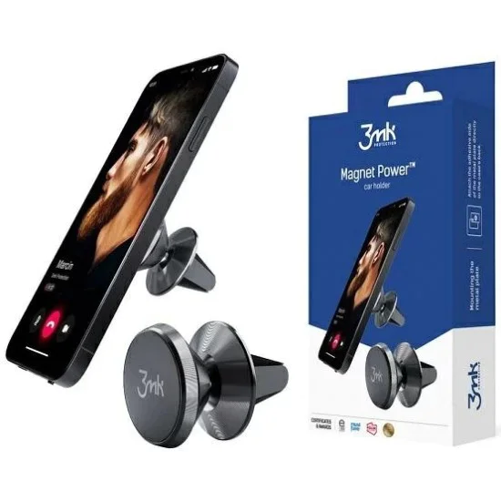 3MK Magnetic Power Air Vent Car Holder - Чёрный - Универсальный авто держатель крепление на решётку вентилятора 3MK Magnetic Power Air Vent Car Holder - Чёрный - Универсальный авто держатель крепление на решётку вентилятора
