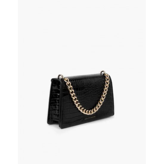 iDeal of Sweden AW21 Lia Baguette Medium Hand Bag - Neo Noir Croco - sieviešu rokassoma / pleca soma iDeal of Sweden AW21 Lia Baguette Medium Hand Bag - Neo Noir Croco - sieviešu rokassoma / pleca soma