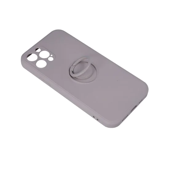 Finger Grip Back Case priekš Apple iPhone 11 - Gaiši Pelēks - silikona aizmugures apvalks ar gredzenu / bampers-vāciņš Finger Grip Back Case priekš Apple iPhone 11 - Gaiši Pelēks - silikona aizmugures apvalks ar gredzenu / bampers-vāciņš