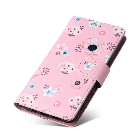 Tech-Protect Wallet Book Case priekš Samsung Galaxy A53 5G A536 - Rozā / Puķes - sāniski atverams maciņš ar magnētu un stendu / grāmatveida maks Tech-Protect Wallet Book Case priekš Samsung Galaxy A53 5G A536 - Rozā / Puķes - sāniski atverams maciņš ar magnētu un stendu / grāmatveida maks