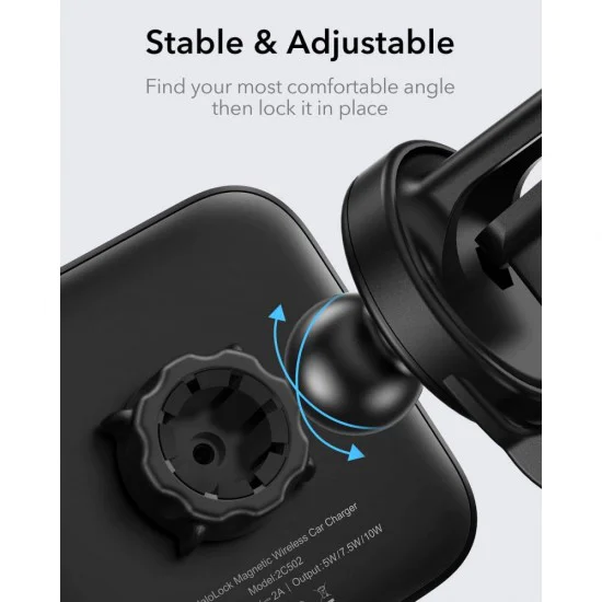 ESR Halolock MagSafe 10W Wireles QI Charger Air Vent Car Holder - Melns - Universāls stiprinājums turētājs auto ventilācijas režģa ar iebūvētu bezvadu lādētāju ESR Halolock MagSafe 10W Wireles QI Charger Air Vent Car Holder - Melns - Universāls stiprinājums turētājs auto ventilācijas režģa ar iebūvētu bezvadu lādētāju