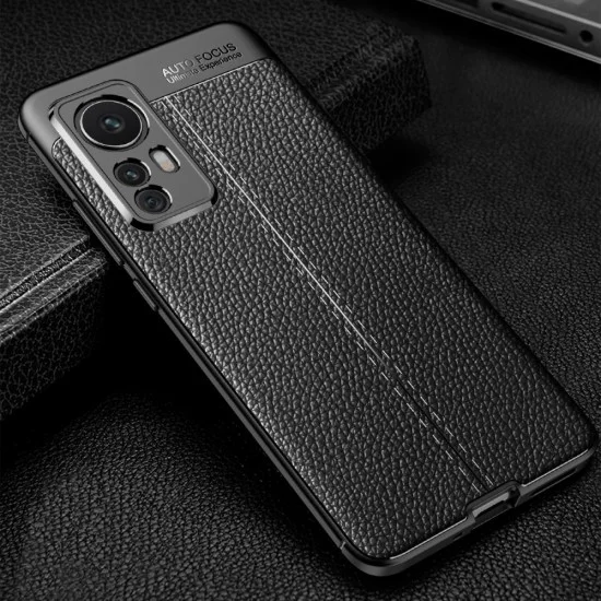 Litchi Skin PU Leather Coated TPU Mobile Phone Case для Xiaomi 12 / 12X - Чёрный - чехол крышка/накладка противоударная с имитацией кожи (бампер обложка, slim cover, bumper, back case) Litchi Skin PU Leather Coated TPU Mobile Phone Case для Xiaomi 12 / 12X - Чёрный - чехол крышка/накладка противоударная с имитацией кожи (бампер обложка, slim cover, bumper, back case)
