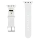 Karl Lagerfeld Silicone Karl Heads Series Watch Band KLAWLSLKW priekš Apple Watch 42 / 44 / 45 mm / Ultra 49 mm - Balts - silikona siksniņa viedpulksteņiem Karl Lagerfeld Silicone Karl Heads Series Watch Band KLAWLSLKW priekš Apple Watch 42 / 44 / 45 mm / Ultra 49 mm - Balts - silikona siksniņa viedpulksteņiem