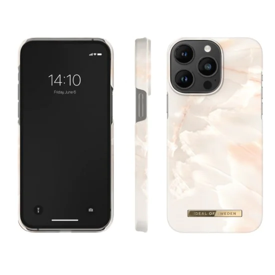 iDeal of Sweden Fashion SS21 Back Case для Apple iPhone 14 Pro Max - Rose Pearl Marble - пластиковый чехол-накладка с встроенной металической пластиной / бампер-крышка iDeal of Sweden Fashion SS21 Back Case для Apple iPhone 14 Pro Max - Rose Pearl Marble - пластиковый чехол-накладка с встроенной металической пластиной / бампер-крышка