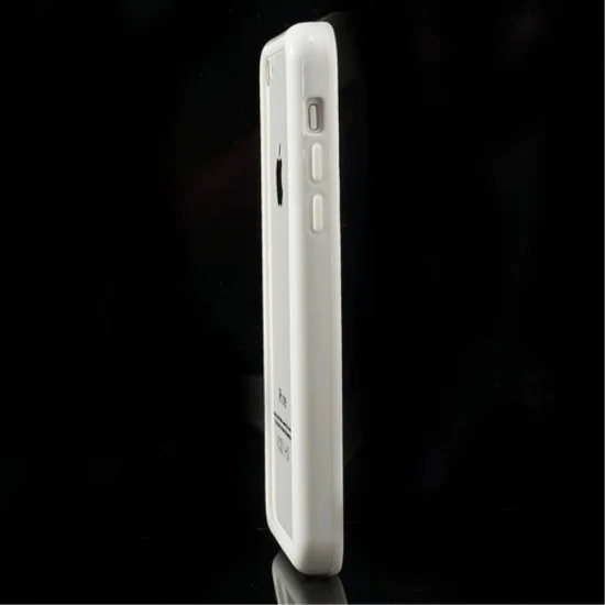 White Plastic & TPU Hybrid Bumper priekš Apple iPhone 5C - silikona / plastmasas sānu apvalks bampers White Plastic & TPU Hybrid Bumper priekš Apple iPhone 5C - silikona / plastmasas sānu apvalks bampers