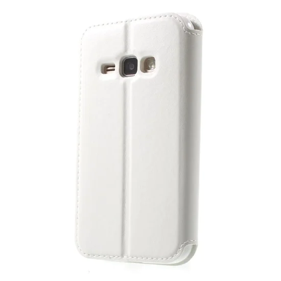 RoarKorea Noble View Samsung Galaxy J1 J120 (2016) - Белый - чехол-книжка с окошком и стендом / подставкой (кожаный чехол книжка, leather book wallet case cover stand) RoarKorea Noble View Samsung Galaxy J1 J120 (2016) - Белый - чехол-книжка с окошком и стендом / подставкой (кожаный чехол книжка, leather book wallet case cover stand)