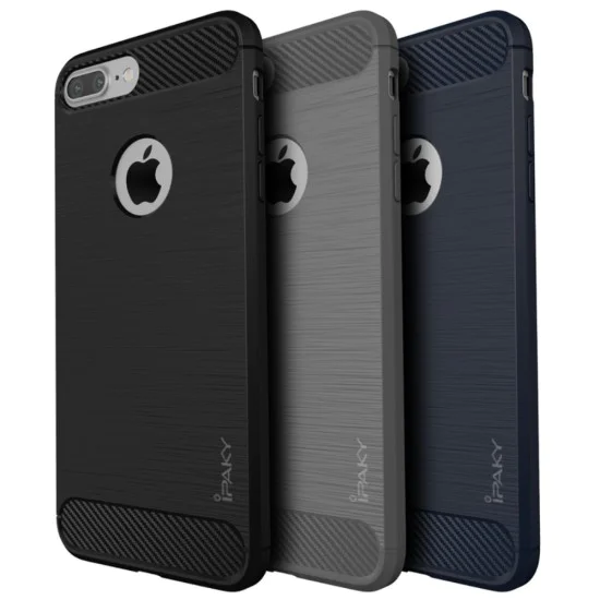 IPAKY Brushed TPU Drop-proof Case для Apple iPhone 7 Plus / 8 Plus Carbon Decorated - Синий - Противоударная силиконовая накладка / бампер (крышка чехол, slim TPU silicone shell cover, bumper) IPAKY Brushed TPU Drop-proof Case для Apple iPhone 7 Plus / 8 Plus Carbon Decorated - Синий - Противоударная силиконовая накладка / бампер (крышка чехол, slim TPU silicone shell cover, bumper)