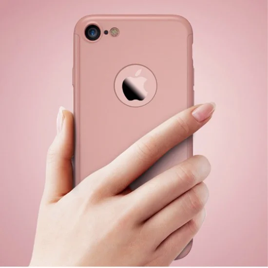 IPAKY Full Protection Hard Cover with Glass priekš Apple iPhone 7 - Rozā Zelts (ar izgriezumu) - plastikas aizmugures apvalks ar aizsardzības stiklu / bampers-vāciņš IPAKY Full Protection Hard Cover with Glass priekš Apple iPhone 7 - Rozā Zelts (ar izgriezumu) - plastikas aizmugures apvalks ar aizsardzības stiklu / bampers-vāciņš