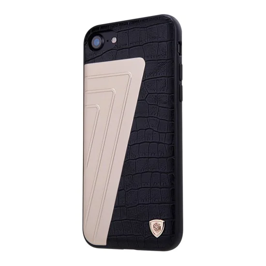NILLKIN Hybrid Case with Crocodile Leather для Apple iPhone 7 / 8 / SE2 (2020) / SE3 (2022) - Черный - кожаная накладка / бампер-крышка NILLKIN Hybrid Case with Crocodile Leather для Apple iPhone 7 / 8 / SE2 (2020) / SE3 (2022) - Черный - кожаная накладка / бампер-крышка