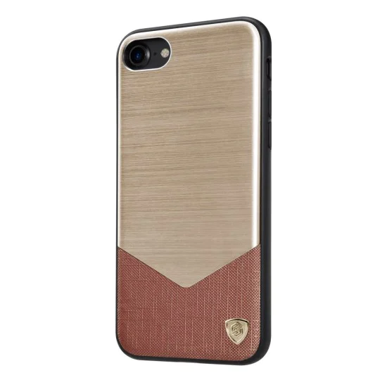 NILLKIN Business Style Lensen Case для Apple iPhone 7 / 8 / SE2 (2020) / SE3 (2022) - Золотой - кожаная накладка / бампер-крышка NILLKIN Business Style Lensen Case для Apple iPhone 7 / 8 / SE2 (2020) / SE3 (2022) - Золотой - кожаная накладка / бампер-крышка