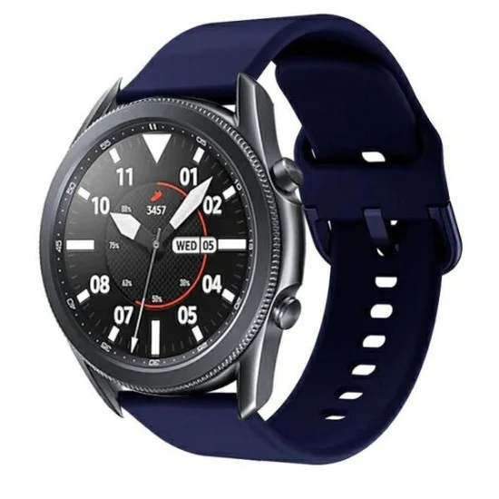 22mm Beline Classic Silicone Watchband Strap - Тёмно Синий - силиконовый ремешок для часов