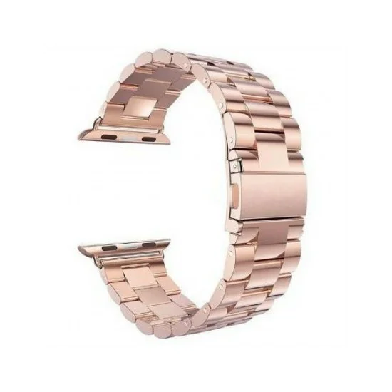 Mercury Stainless Steel Metal Watch Band для Apple Watch 42 / 44 / 45 mm / Ultra 49 mm - Розовое Золото - ремешок для умных часов из нержавеющей стали Mercury Stainless Steel Metal Watch Band для Apple Watch 42 / 44 / 45 mm / Ultra 49 mm - Розовое Золото - ремешок для умных часов из нержавеющей стали