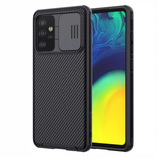 Nillkin CamShield Slide Camera Back Hard Case Cover priekš Samsung Galaxy A53 5G A536 - Melns - plastikas aizmugures apvalks / bampers ar kameras aizsargmehānismu Nillkin CamShield Slide Camera Back Hard Case Cover priekš Samsung Galaxy A53 5G A536 - Melns - plastikas aizmugures apvalks / bampers ar kameras aizsargmehānismu