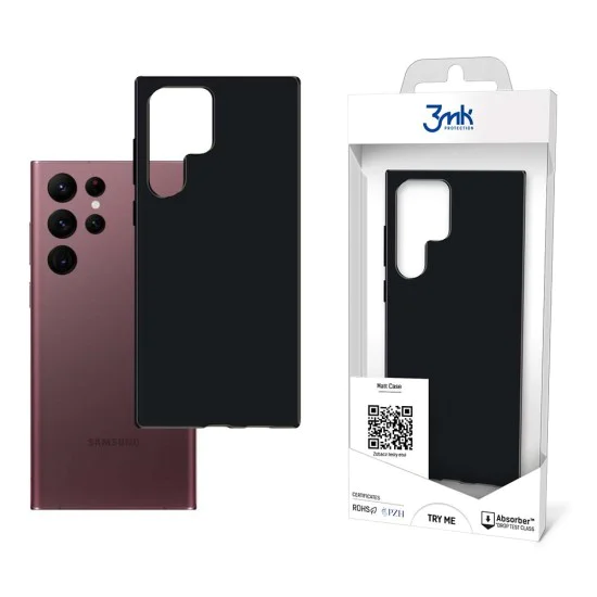 3MK Matt Case для Samsung Galaxy S22 Ultra 5G S908 - Чёрный - матовая силиконовая накладка / бампер-крышка 3MK Matt Case для Samsung Galaxy S22 Ultra 5G S908 - Чёрный - матовая силиконовая накладка / бампер-крышка
