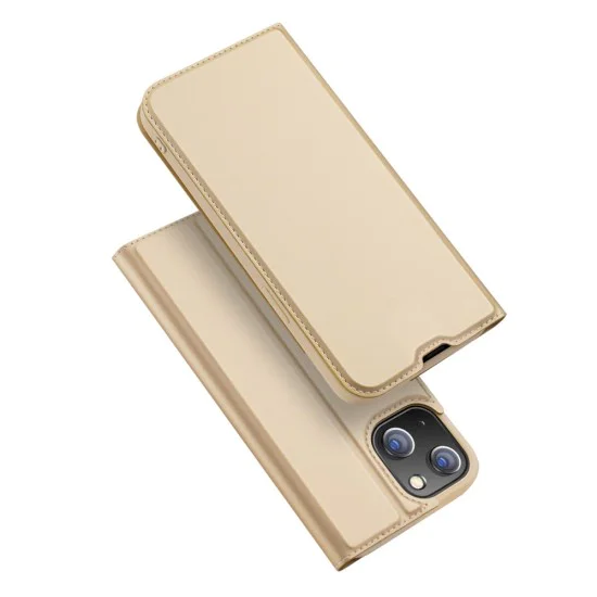Dux Ducis Skin Pro series priekš Apple iPhone 13 - Zelts - sāniski atverams maciņš ar magnētu un stendu Dux Ducis Skin Pro series priekš Apple iPhone 13 - Zelts - sāniski atverams maciņš ar magnētu un stendu