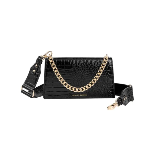 iDeal of Sweden AW21 Lia Baguette Medium Hand Bag - Neo Noir Croco - sieviešu rokassoma / pleca soma iDeal of Sweden AW21 Lia Baguette Medium Hand Bag - Neo Noir Croco - sieviešu rokassoma / pleca soma