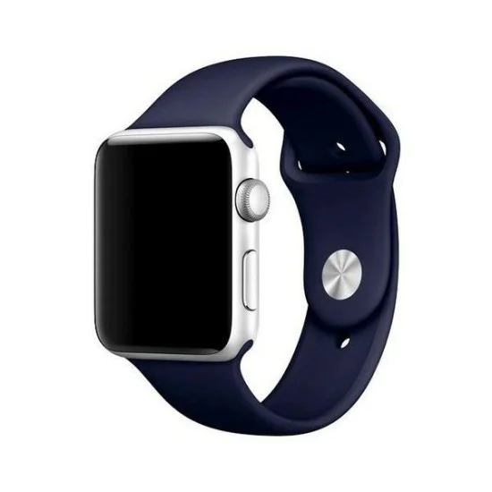 Mercury Silicone Watch Strap priekš Apple Watch 42 / 44 / 45 mm / Ultra 49 mm - Tumši Zils - silikona siksniņa priekš pulksteņiem Mercury Silicone Watch Strap priekš Apple Watch 42 / 44 / 45 mm / Ultra 49 mm - Tumši Zils - silikona siksniņa priekš pulksteņiem