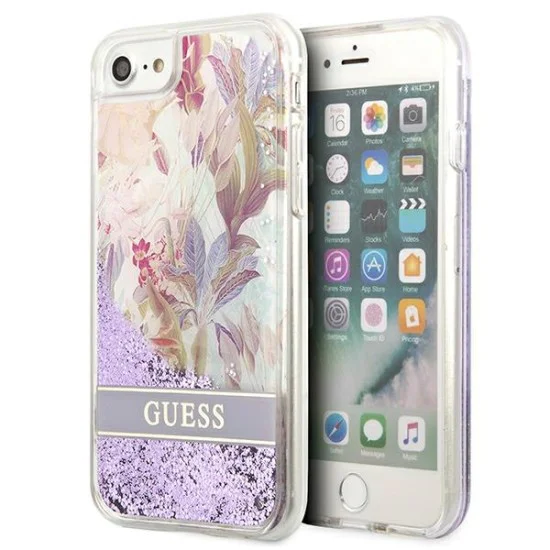 Guess Flower Liquid Glitter series GUHCI8LFLSU priekš Apple iPhone 7 / 8 / SE2 (2020) / SE3 (2022) - Violets - silikona / plastikāta aizmugures apvalks / bampers-vāciņš Guess Flower Liquid Glitter series GUHCI8LFLSU priekš Apple iPhone 7 / 8 / SE2 (2020) / SE3 (2022) - Violets - silikona / plastikāta aizmugures apvalks / bampers-vāciņš