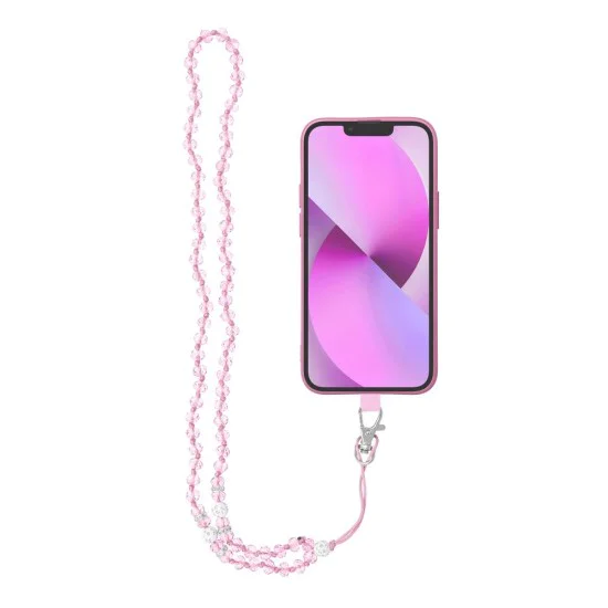 Crystal Diamond Pendant for the Phone / lenght 74cm - Розовый - Лента на шею из пластмасовых бусинок Crystal Diamond Pendant for the Phone / lenght 74cm - Розовый - Лента на шею из пластмасовых бусинок