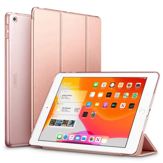 ESR Ascend Tri-fold Book Case priekš Apple iPad 10.2 (2019 / 2020 / 2021) - Rozā Zelts - sāniski atverams maciņš ar stendu ESR Ascend Tri-fold Book Case priekš Apple iPad 10.2 (2019 / 2020 / 2021) - Rozā Zelts - sāniski atverams maciņš ar stendu