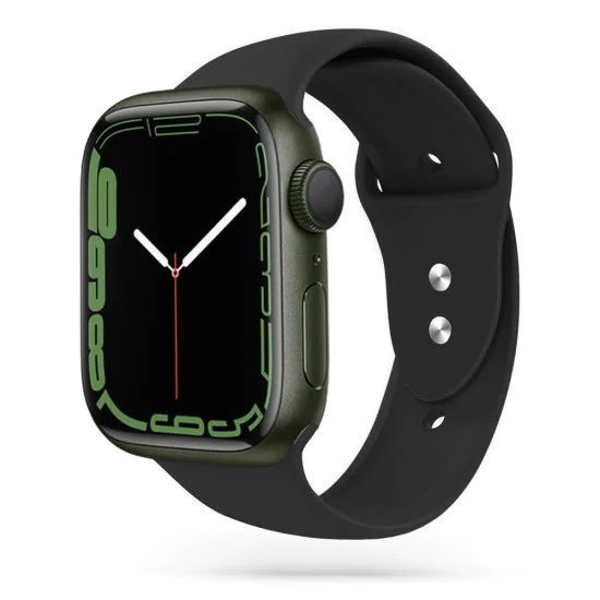 Tech-Protect Silicone Watch Band priekš Apple Watch 42 / 44 / 45 mm / Ultra 49 mm - Melns - silikona siksniņa viedpulksteņiem Tech-Protect Silicone Watch Band priekš Apple Watch 42 / 44 / 45 mm / Ultra 49 mm - Melns - silikona siksniņa viedpulksteņiem