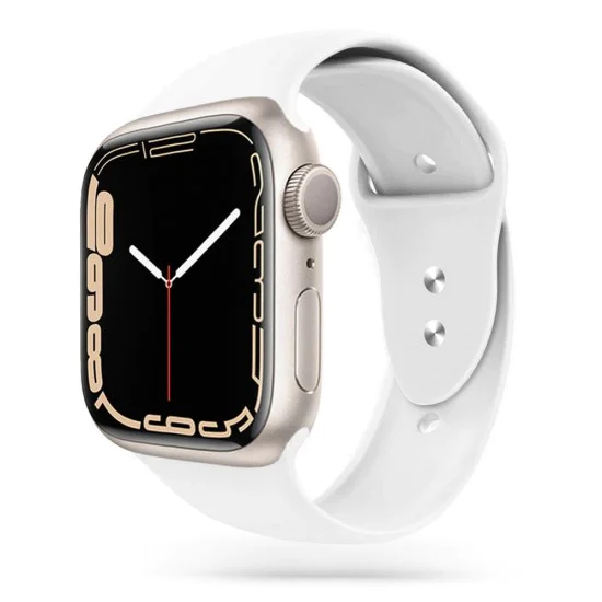Tech-Protect Silicone Watch Band priekš Apple Watch 42 / 44 / 45 mm / Ultra 49 mm - Balts - silikona siksniņa viedpulksteņiem Tech-Protect Silicone Watch Band priekš Apple Watch 42 / 44 / 45 mm / Ultra 49 mm - Balts - silikona siksniņa viedpulksteņiem