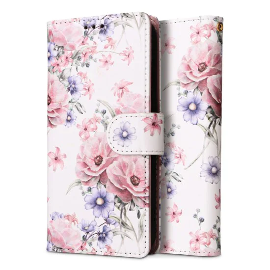 Tech-Protect Wallet Book Case для Samsung Galaxy A13 4G A135 - Белый / Цветы - чехол-книжка с магнитом и стендом Tech-Protect Wallet Book Case для Samsung Galaxy A13 4G A135 - Белый / Цветы - чехол-книжка с магнитом и стендом