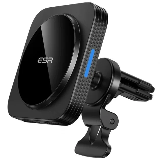 ESR Halolock MagSafe 10W Wireles QI Charger Air Vent Car Holder - Melns - Universāls stiprinājums turētājs auto ventilācijas režģa ar iebūvētu bezvadu lādētāju ESR Halolock MagSafe 10W Wireles QI Charger Air Vent Car Holder - Melns - Universāls stiprinājums turētājs auto ventilācijas režģa ar iebūvētu bezvadu lādētāju