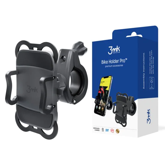 3MK Bike Holder Pro / Universal Motorcycle phone holder - Melns - Universāls telefona turētājs / stiprinājums uz velosipēda / motocikla stūres 3MK Bike Holder Pro / Universal Motorcycle phone holder - Melns - Universāls telefona turētājs / stiprinājums uz velosipēda / motocikla stūres