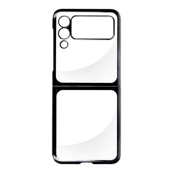 Forcell Focus Case priekš Samsung Galaxy Z Flip 3 5G - Caurspīdīgs / Melns - plastikas aizmugures apvalks / vāciņš