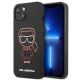 Karl Lagerfeld Karl Ikonik Outline series Back Case KLHCP13MTUOK priekš Apple iPhone 13 - Melns - mākslīgās ādas aizmugures apvalks / bampers-vāciņš Karl Lagerfeld Karl Ikonik Outline series Back Case KLHCP13MTUOK priekš Apple iPhone 13 - Melns - mākslīgās ādas aizmugures apvalks / bampers-vāciņš