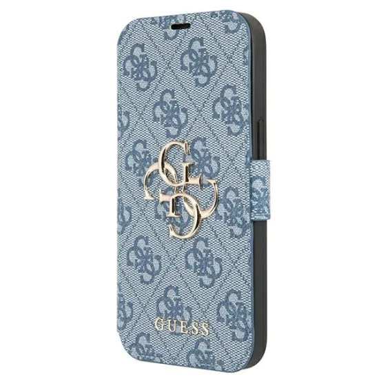 Guess 4G Big Metal Logo Collection Book Case GUBKP13S4GMGBL priekš Apple iPhone 13 mini - Gaiši Zils - mākslīgās ādas sāniski atverams maciņš ar stendu Guess 4G Big Metal Logo Collection Book Case GUBKP13S4GMGBL priekš Apple iPhone 13 mini - Gaiši Zils - mākslīgās ādas sāniski atverams maciņš ar stendu