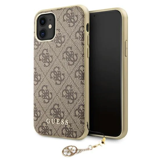 Guess 4G Charms series Back Case GUHCN61GF4GBR для Apple iPhone 11 - Коричневый - чехол-накладка из искусственной кожи / бампер-крышка Guess 4G Charms series Back Case GUHCN61GF4GBR для Apple iPhone 11 - Коричневый - чехол-накладка из искусственной кожи / бампер-крышка