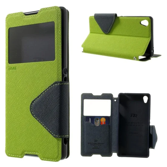 RoarKorea Fancy Diary View Sony Xperia Z3 Plus E6553 / Z4 Wake/Sleep - Zaļš - sāniski atverams maciņš ar stendu un lodziņu (ādas maks, grāmatiņa, leather book wallet case cover stand) RoarKorea Fancy Diary View Sony Xperia Z3 Plus E6553 / Z4 Wake/Sleep - Zaļš - sāniski atverams maciņš ar stendu un lodziņu (ādas maks, grāmatiņa, leather book wallet case cover stand)