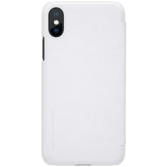 NILLKIN Qin Series Card Holder Leather Case priekš Apple iPhone X / XS - Balts - sāniski atverams maciņš (ādas maks, grāmatiņa, leather book wallet case cover) NILLKIN Qin Series Card Holder Leather Case priekš Apple iPhone X / XS - Balts - sāniski atverams maciņš (ādas maks, grāmatiņa, leather book wallet case cover)