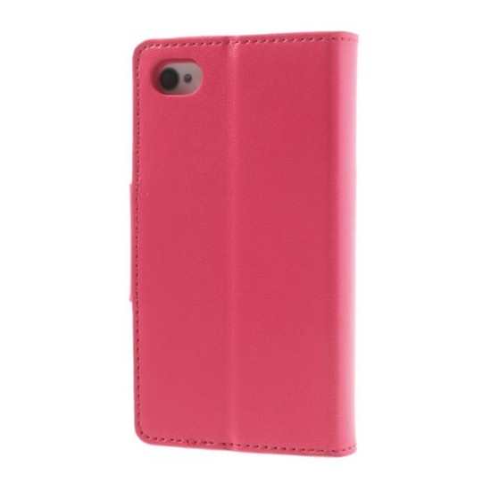 Mercury Goospery Sonata Diary для Apple iPhone 4 / 4S - Розовый - чехол-книжка с стендом / подставкой (эко кожаный чехол книжка, PU leather book wallet case cover stand)