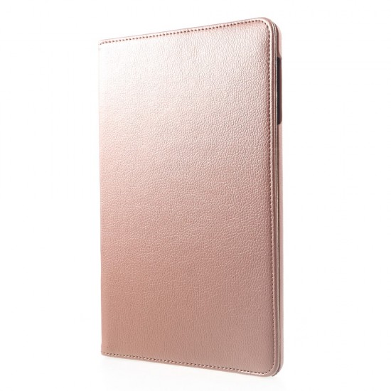 360 Rotary Litchi Skin Leather Cover w/ Stand for Samsung Galaxy Tab A 10.5 (2018) T590 / T595 - Розовое золото - чехол-книжка со стендом / подставкой (кожаный чехол-книжка, leather book wallet case)