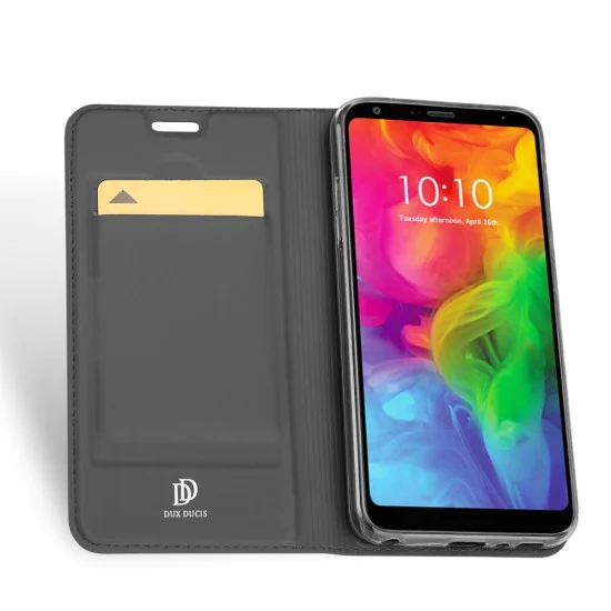 Dux Ducis Skin Pro series для LG Q7 Q610 - Тёмно Серый - чехол-книжка с магнитом и стендом / подставкой (кожаный чехол-книжка, leather book wallet case cover stand) Dux Ducis Skin Pro series для LG Q7 Q610 - Тёмно Серый - чехол-книжка с магнитом и стендом / подставкой (кожаный чехол-книжка, leather book wallet case cover stand)