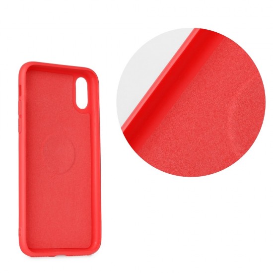 Forcell Soft Magnet Case (Microfiber) priekš Huawei Mate 20 Pro - Sarkans - matēts silikona aizmugures apvalks ar metālisku plāksni (bampers, vāciņš, slim TPU silicone cover shell, bumper)