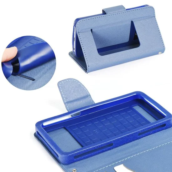 Leather Case Fancy Book Universal Silicone для телефонов с размером экрана 4.8 - 5.3 inch - Синий - чехол-книжка со стендом / подставкой (кожаный чехол, leather wallet case cover stand) Leather Case Fancy Book Universal Silicone для телефонов с размером экрана 4.8 - 5.3 inch - Синий - чехол-книжка со стендом / подставкой (кожаный чехол, leather wallet case cover stand)