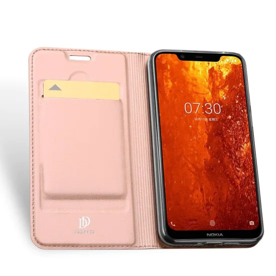 Dux Ducis Skin Pro series для Nokia 8.1 (2018) - Розовое Золото - чехол-книжка с магнитом и стендом / подставкой (кожаный чехол-книжка, leather book wallet case cover stand) Dux Ducis Skin Pro series для Nokia 8.1 (2018) - Розовое Золото - чехол-книжка с магнитом и стендом / подставкой (кожаный чехол-книжка, leather book wallet case cover stand)