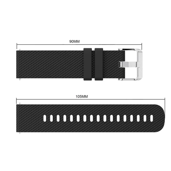 20mm Silicone Watch Bracelet - Чёрный - силиконовый ремешок для часов 20mm Silicone Watch Bracelet - Чёрный - силиконовый ремешок для часов