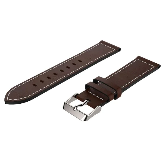22mm Genuine Leather Watch Strap - Tumši Brūns - dabīgas ādas siksniņas (jostas) priekš pulksteņiem 22mm Genuine Leather Watch Strap - Tumši Brūns - dabīgas ādas siksniņas (jostas) priekš pulksteņiem