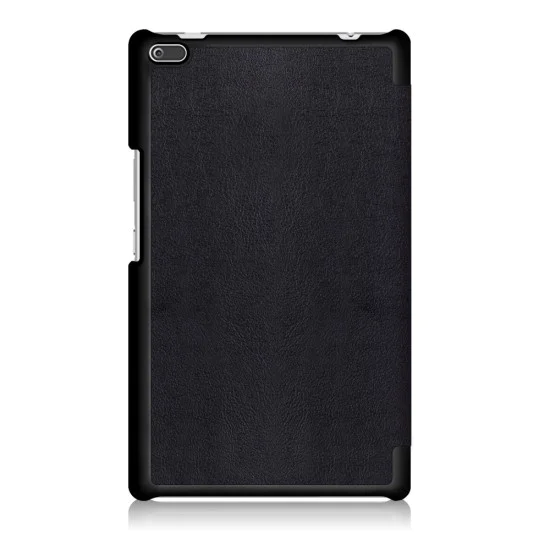 Tri-fold Stand PU Smart Auto Wake/Sleep Leather Case priekš Lenovo Tab 4 8.0 TB-8504 - Melns - sāniski atverams maciņš ar stendu Tri-fold Stand PU Smart Auto Wake/Sleep Leather Case priekš Lenovo Tab 4 8.0 TB-8504 - Melns - sāniski atverams maciņš ar stendu